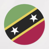 Étiquettes Drapeau de Saint-Kitts-et-Nevis (Design 1)