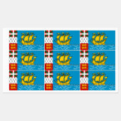 Étiquettes Drapeau de Saint-Pierre-et-Miquelon (Feuille)