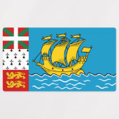 Étiquettes Drapeau de Saint-Pierre-et-Miquelon (Design 1)
