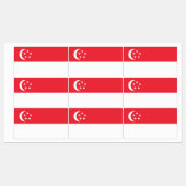 Étiquettes Drapeau de Singapour (Feuille)