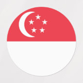Étiquettes Drapeau de Singapour (Design 1)