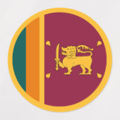Étiquettes Drapeau de Sri Lanka (Design 1)