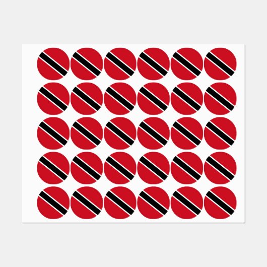 Étiquettes Drapeau de Trinité-et-Tobago (Feuille)