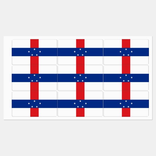 Étiquettes Drapeau des Antilles Pays-Bas (Feuille)
