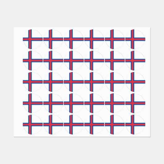 Étiquettes Drapeau des îles Féroé (Feuille)