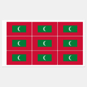 Étiquettes Drapeau des Maldives (Feuille)