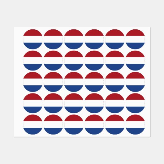 Étiquettes Drapeau des Pays-Bas (Feuille)