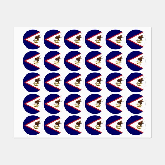 Étiquettes Drapeau des Samoa américaines (Feuille)