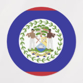 Étiquettes Drapeau du Belize (Design 1)