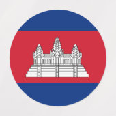 Étiquettes drapeau du Cambodge (Design 2)