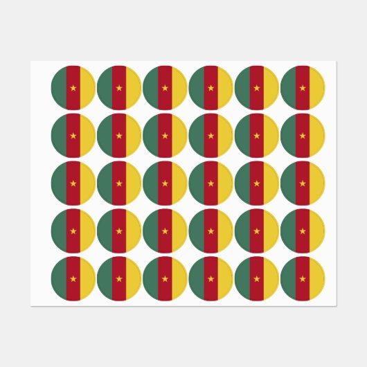Étiquettes drapeau du Cameroun (Feuille)