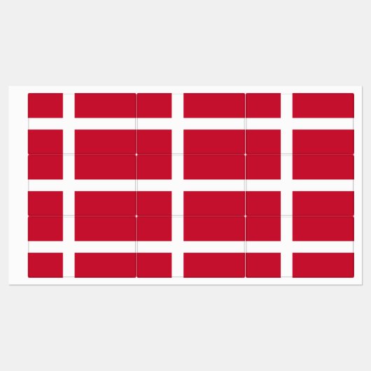 Étiquettes Drapeau du Danemark (Feuille)
