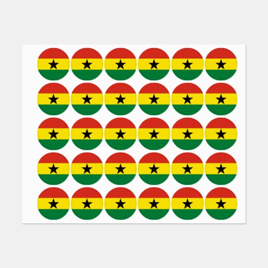 Étiquettes Drapeau du Ghana (Feuille)