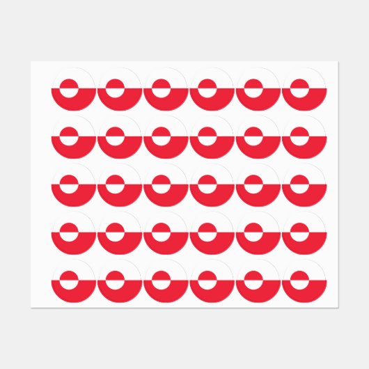 Étiquettes Drapeau du Groenland (Feuille)