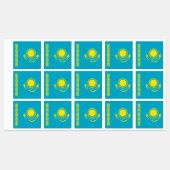 Étiquettes Drapeau du Kazakhstan (Feuille)