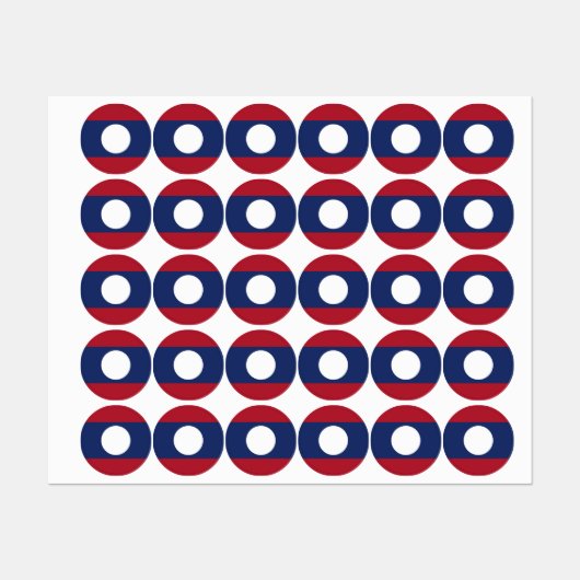 Étiquettes Drapeau du Laos (Feuille)