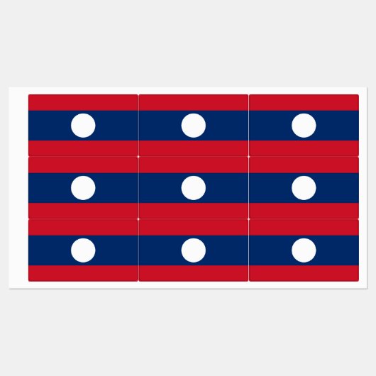 Étiquettes Drapeau du Laos (Feuille)