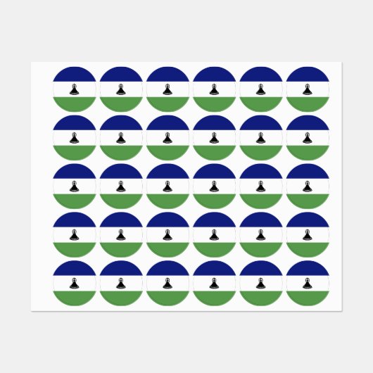 Étiquettes Drapeau du Lesotho (Feuille)