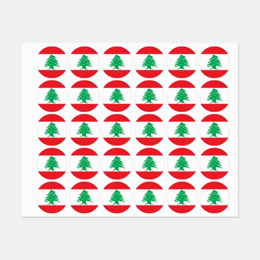 Étiquettes Drapeau du Liban (Feuille)