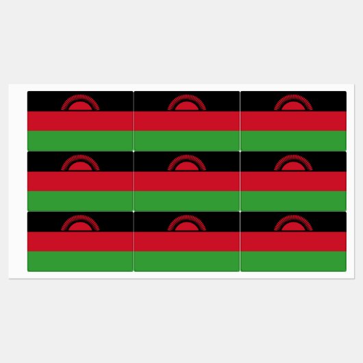 Étiquettes Drapeau du Malawi (Feuille)