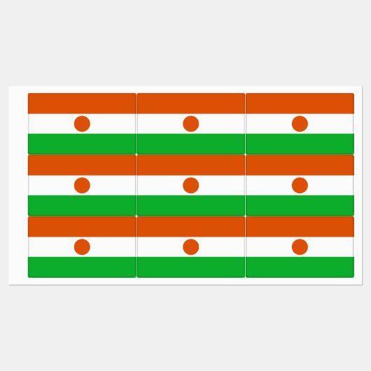 Étiquettes Drapeau du Niger (Feuille)