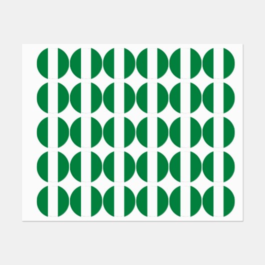Étiquettes Drapeau du Nigeria (Feuille)