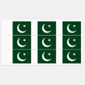 Étiquettes Drapeau du Pakistan (Feuille)