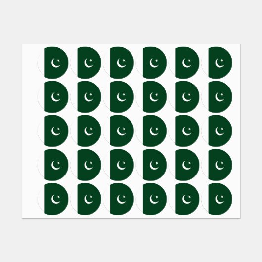 Étiquettes Drapeau du Pakistan (Feuille)