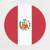Étiquettes Drapeau du Pérou (Design 1)