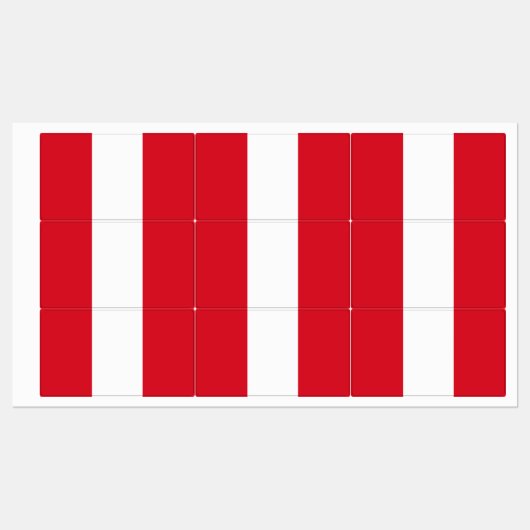 Étiquettes Drapeau du Pérou (Feuille)