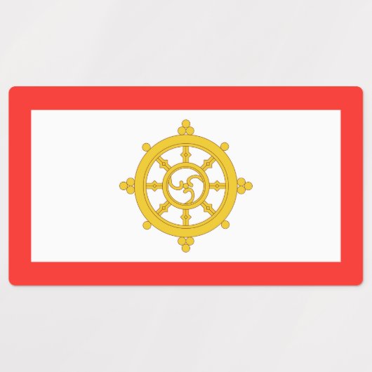 Étiquettes Drapeau du royaume de Sikkim (Design 2)