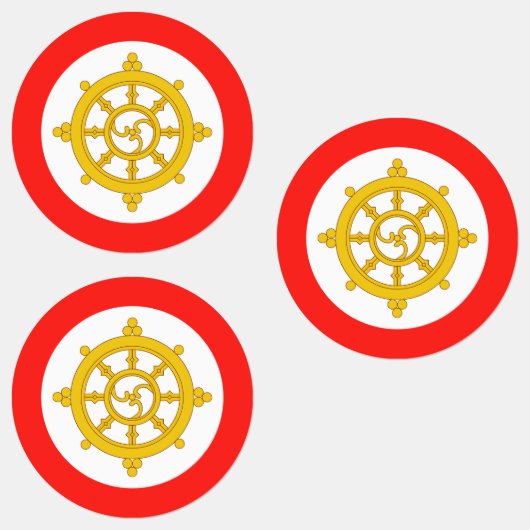 Étiquettes Drapeau du royaume de Sikkim (Groupe)