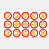 Étiquettes Drapeau du royaume de Sikkim (Feuille)