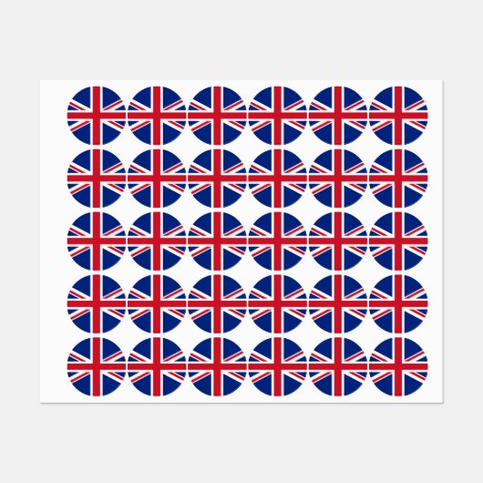 Étiquettes Drapeau du Royaume-Uni (Feuille)