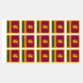 Étiquettes Drapeau du Sri Lanka (Feuille)