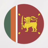 Étiquettes Drapeau du Sri Lanka (Design 2)