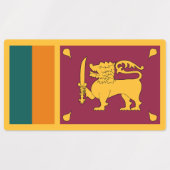 Étiquettes Drapeau du Sri Lanka (Design 1)