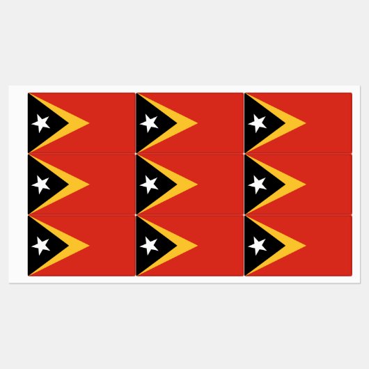 Étiquettes Drapeau du Timor oriental (Feuille)