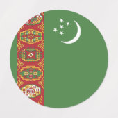 Étiquettes Drapeau du Turkménistan (Design 2)