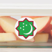 Étiquettes Drapeau du Turkménistan rond symbole rond (Apposé)