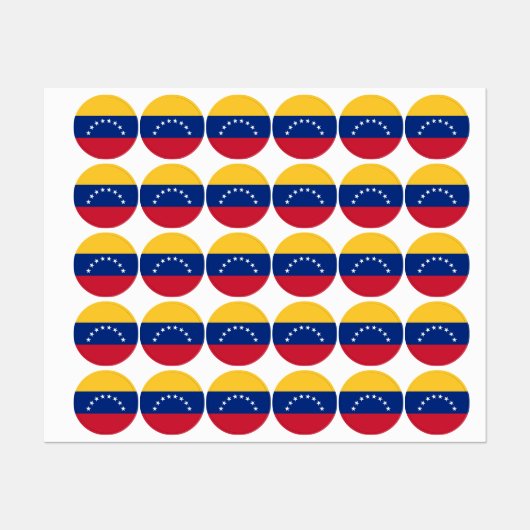 Étiquettes Drapeau du Venezuela (Feuille)