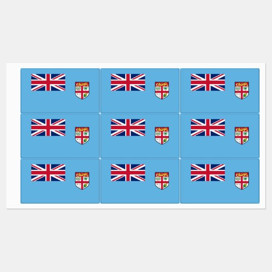 Étiquettes Drapeau Fidji (Feuille)