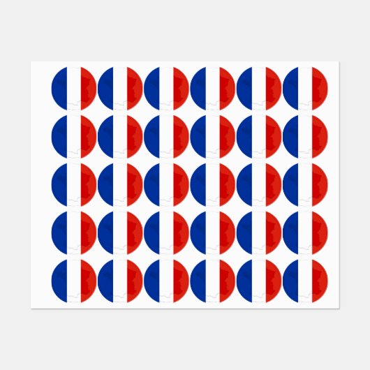 Étiquettes drapeau français (Feuille)