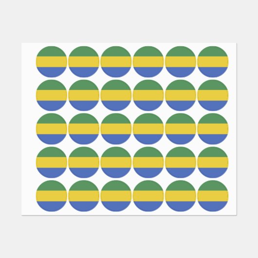 Étiquettes Drapeau Gabon (Feuille)