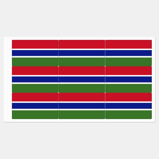 Étiquettes Drapeau Gambie (Feuille)