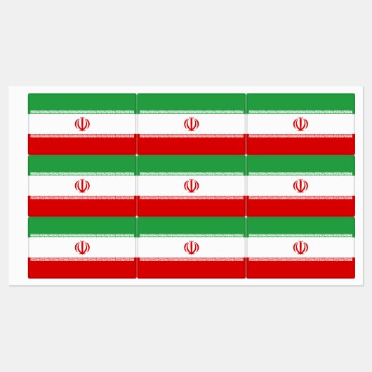 Étiquettes Drapeau Iran (Feuille)