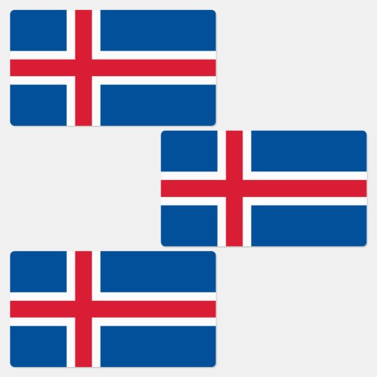 Étiquettes Drapeau Islande (Groupe)