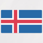 Étiquettes Drapeau Islande (Design 2)