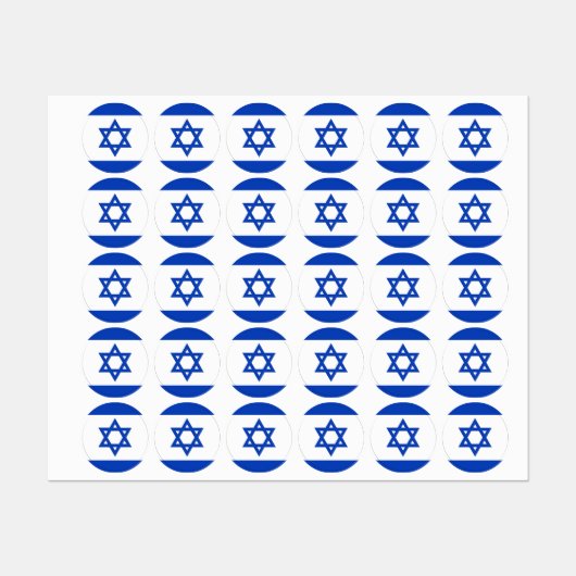 Étiquettes Drapeau Israël (Feuille)