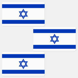 Étiquettes Drapeau Israël rectangulaire